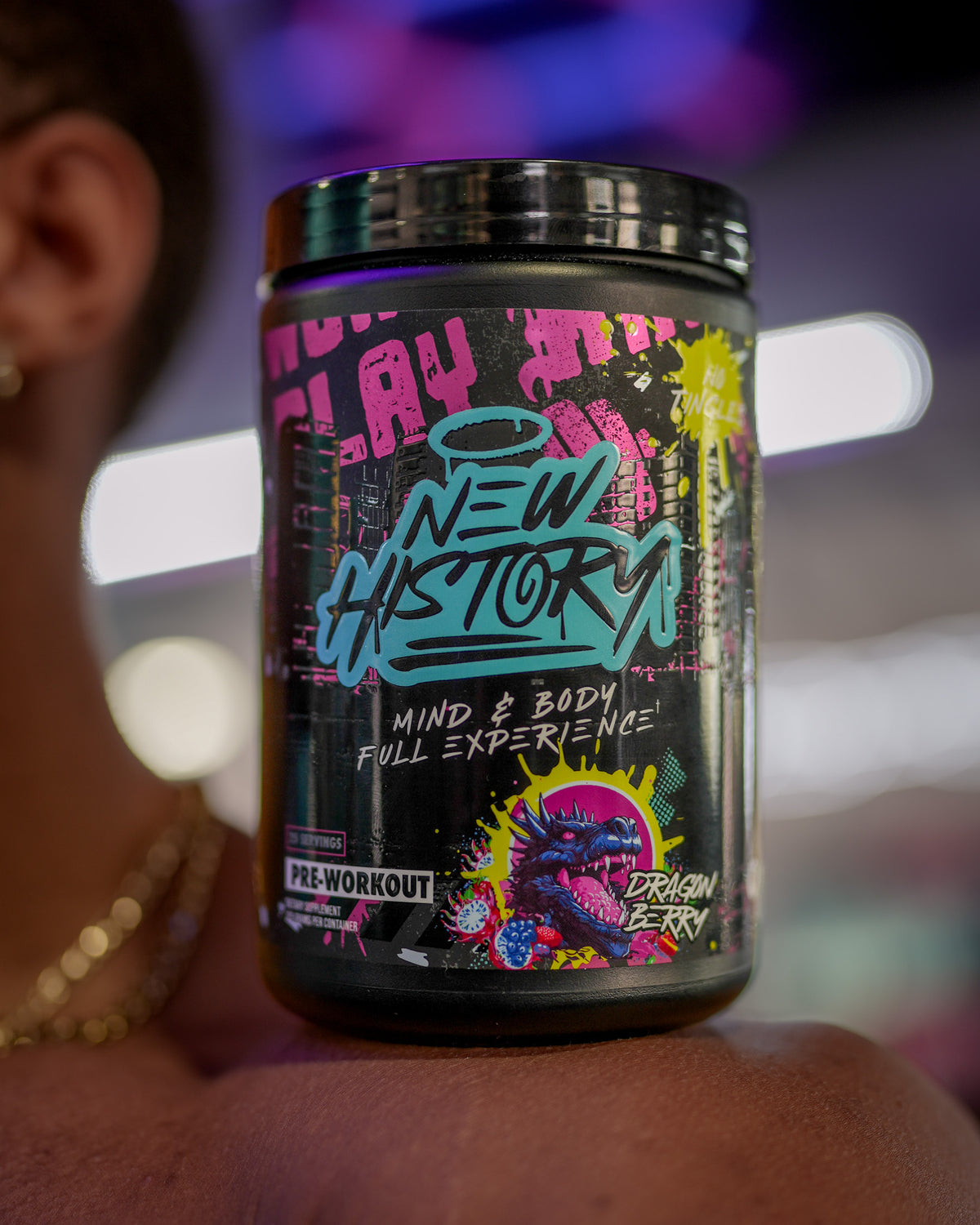 New History pre-workout in the gym
