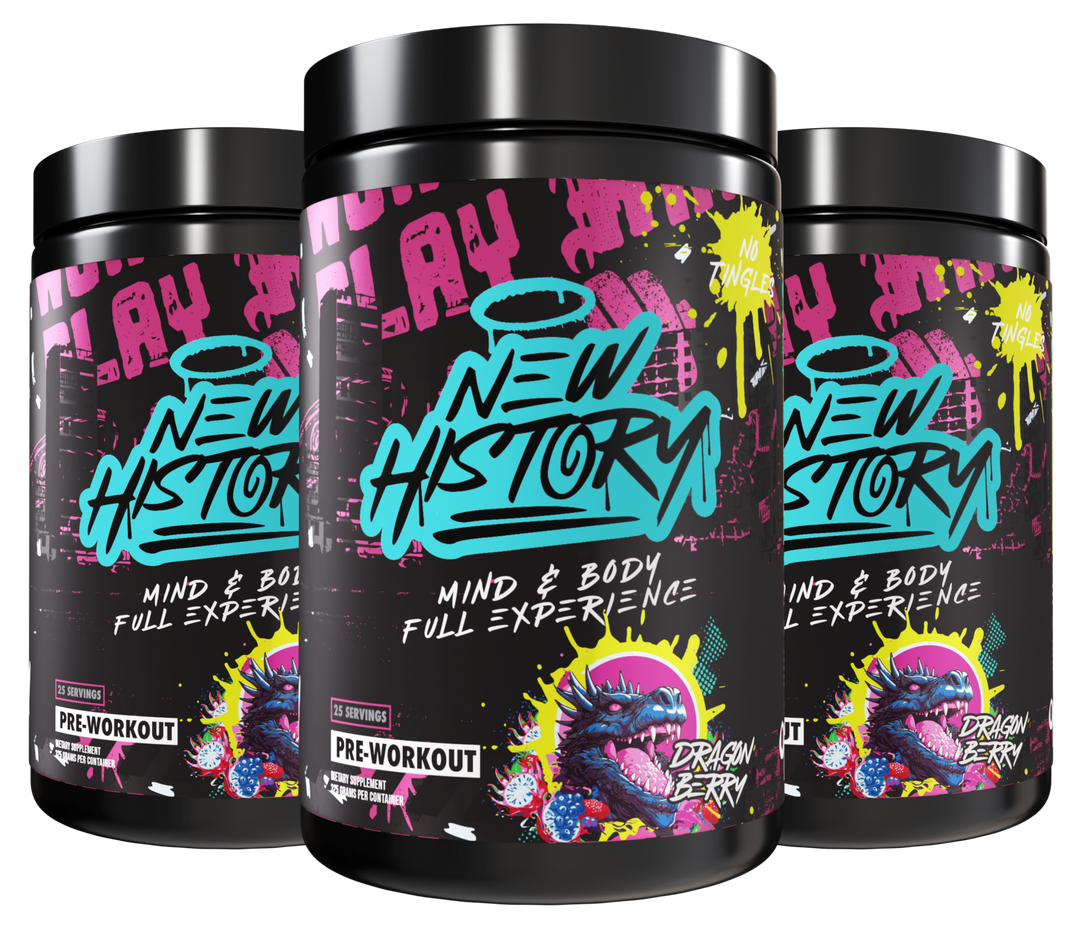New History Pre-Workout (3 Pack) + FREE SHAKER