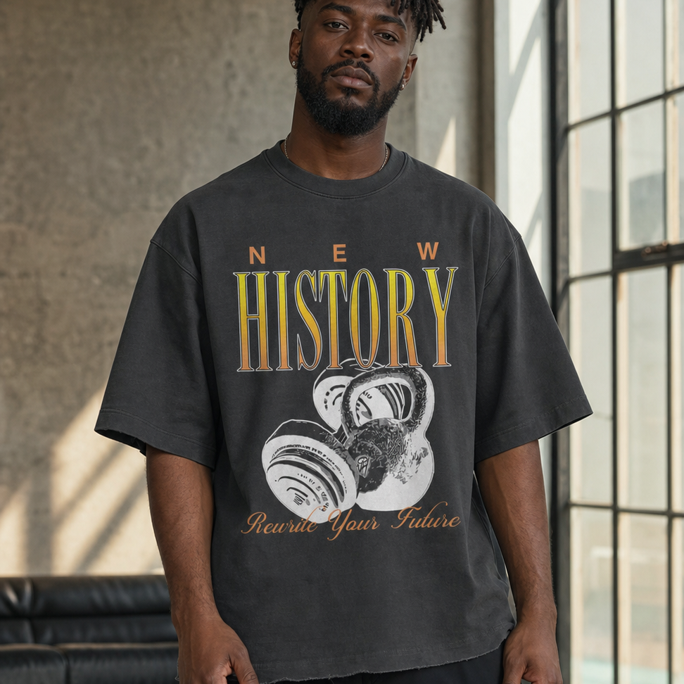 NEW HISTORY FADED RAW HEM TEE (MADE TO ORDER)