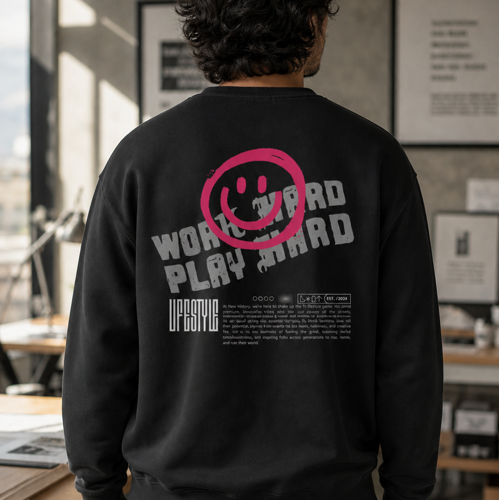 NEW HISTORY WORK HARD SWEATSHIRT (MADE TO ORDER)