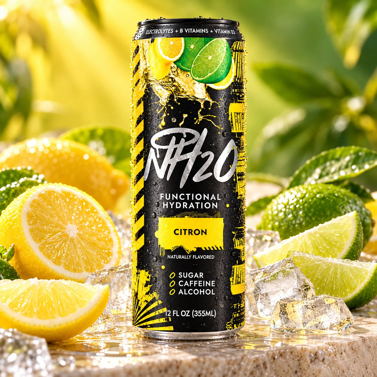 NH2O™ Citron with freshly cut lemon, lime and ice
