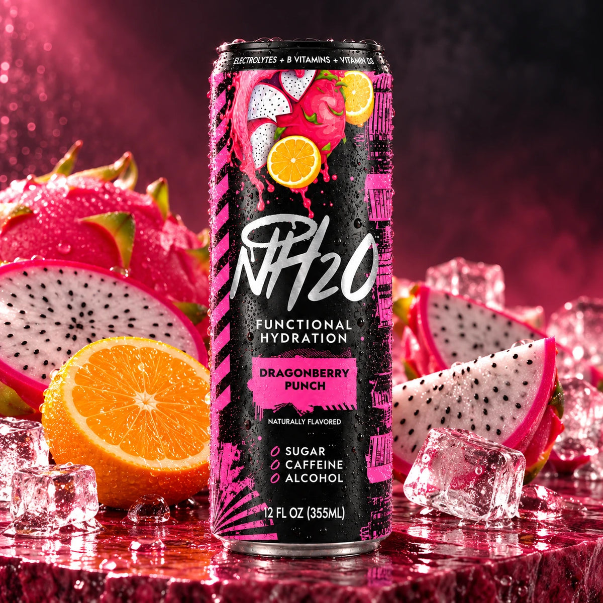 NH2O™ Dragonberry Punch with dragonfruit, citrus and ice
