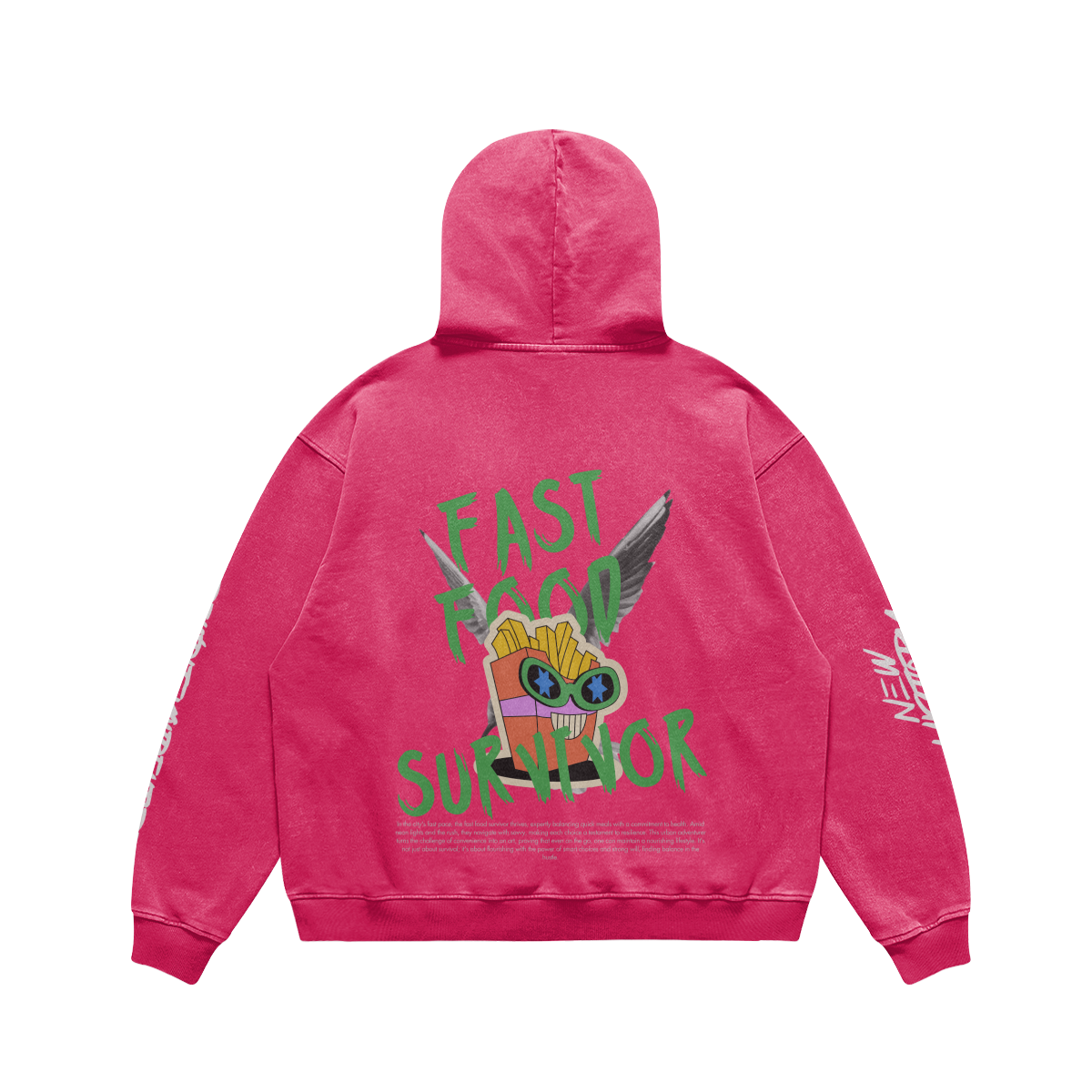 NH FAST FOOD SURVIVOR OVERSIZED HOODIE (MADE TO ORDER) — detail view