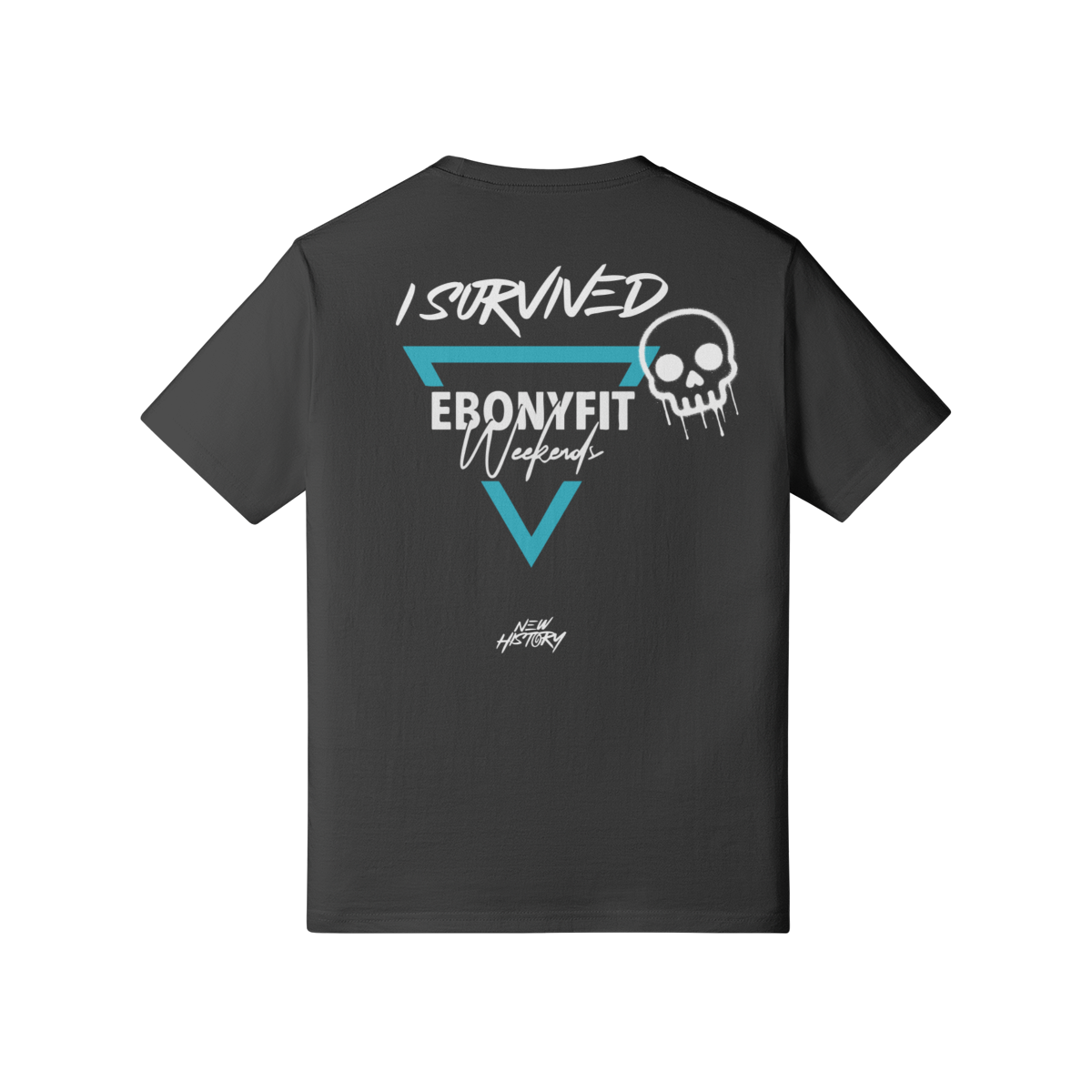 I Survived Ebony Fit Weekend Tee — detail view